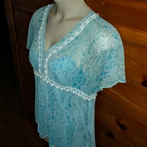 Empire blouse flutter sleeves